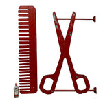 Load image into Gallery viewer, Scissors Comb Signage Red

