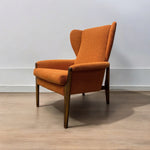 Load image into Gallery viewer, Room Set Wing Back Chair Teak Orange Camira
