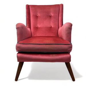 Vintage Lounge Chair Pink Velvet