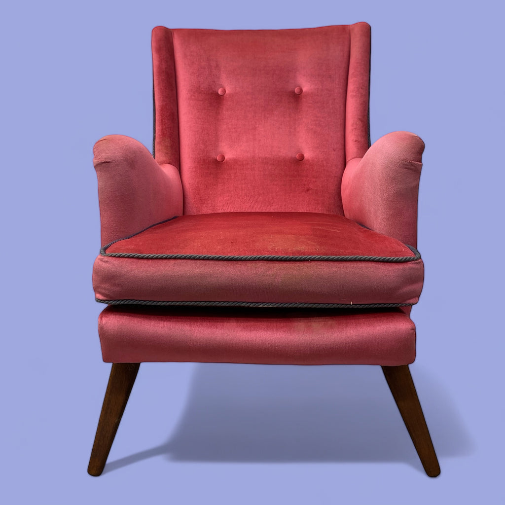 Vintage Lounge Chair Pink Velvet