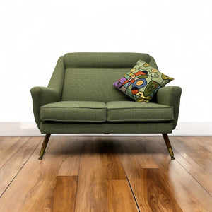 Wooden Floor Green Sofa