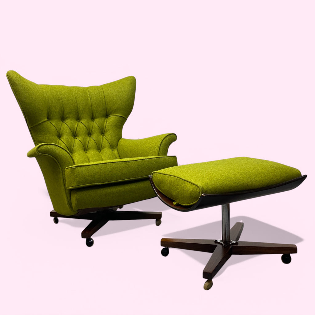 Lounge Chair Ottoman 1960's G Plan Blofeld 6250