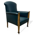Load image into Gallery viewer, Oak Legs Castors Armchair
