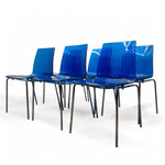 Load image into Gallery viewer, Blue Polycarbonate Dining Chairs
