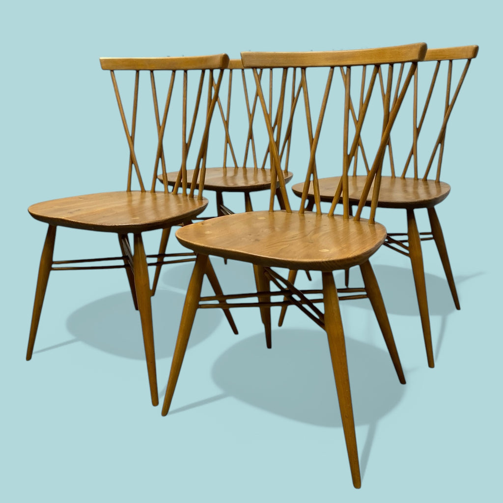 Candlestick Dining Chairs Lucian Ercolani Ercol 1960s Model 376