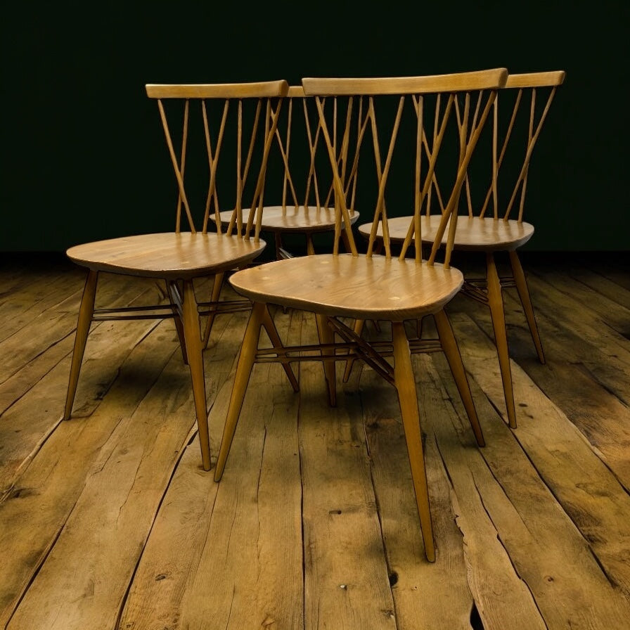 rOOM sET Candlestick Dining Chairs Lucian Ercolani Ercol 1960s Model 376
