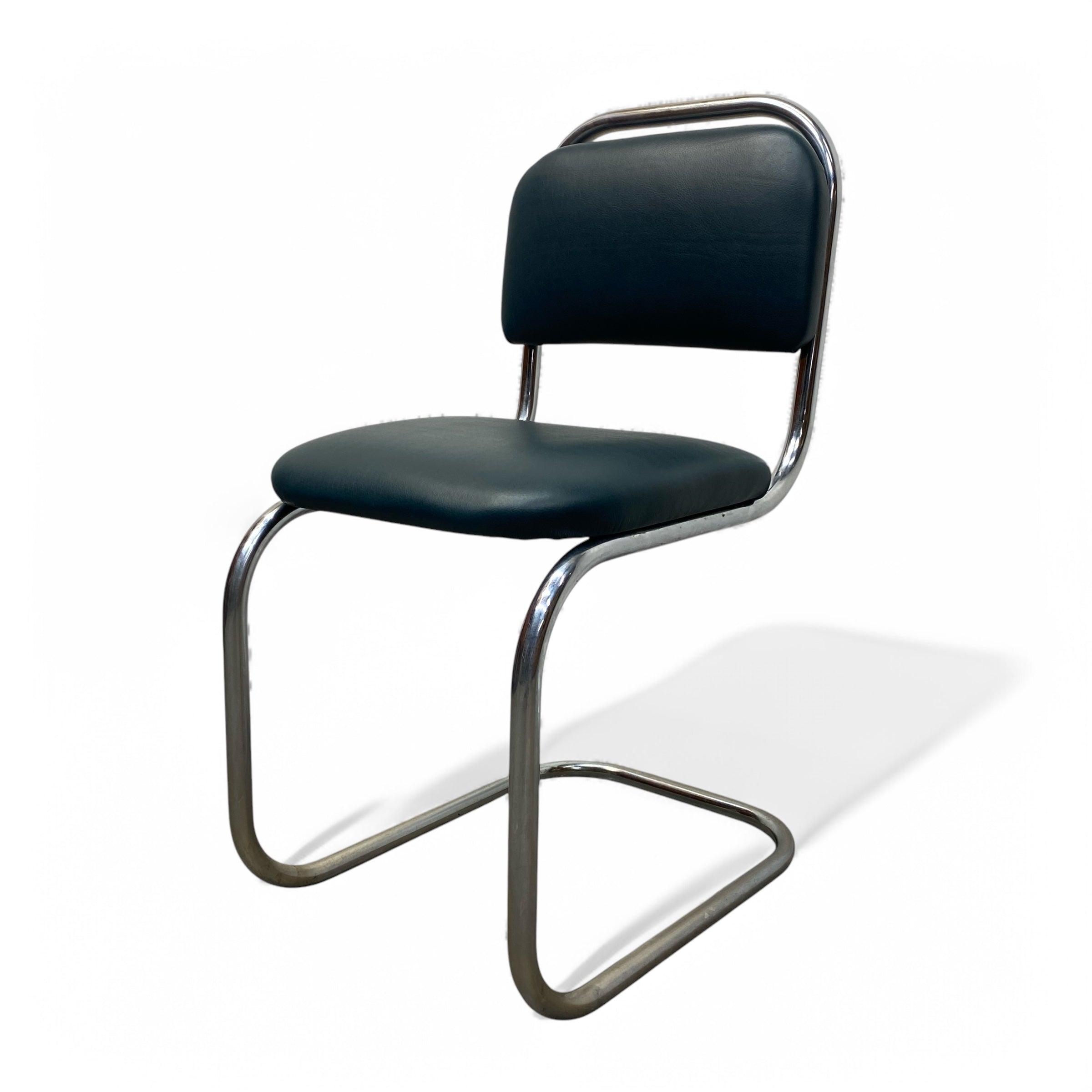 Desk Chair Industrial Tubular Steel Leather