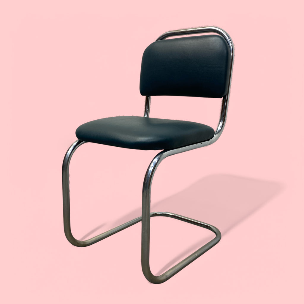 Desk Chair Industrial Tubular Steel Leather