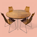 Load image into Gallery viewer, Midcentury Dining Table Rosewood Chrome Merrow Associates 70s
