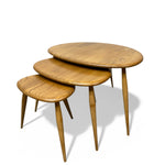 Load image into Gallery viewer, beech elm Ercol Pebble Tables Nest Coffee Tables
