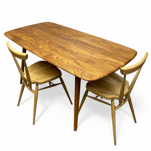 beech elm dining table and ercol chairs