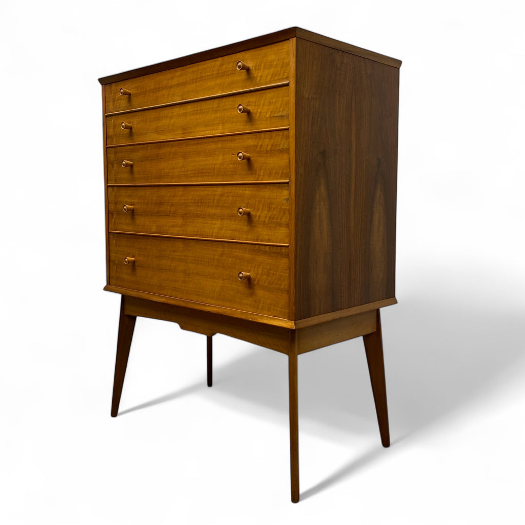 MidCentury Chest Of Drawers Tallboy Walnut