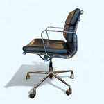 Load image into Gallery viewer, side profile of desk chair showing curvature of arm rests
