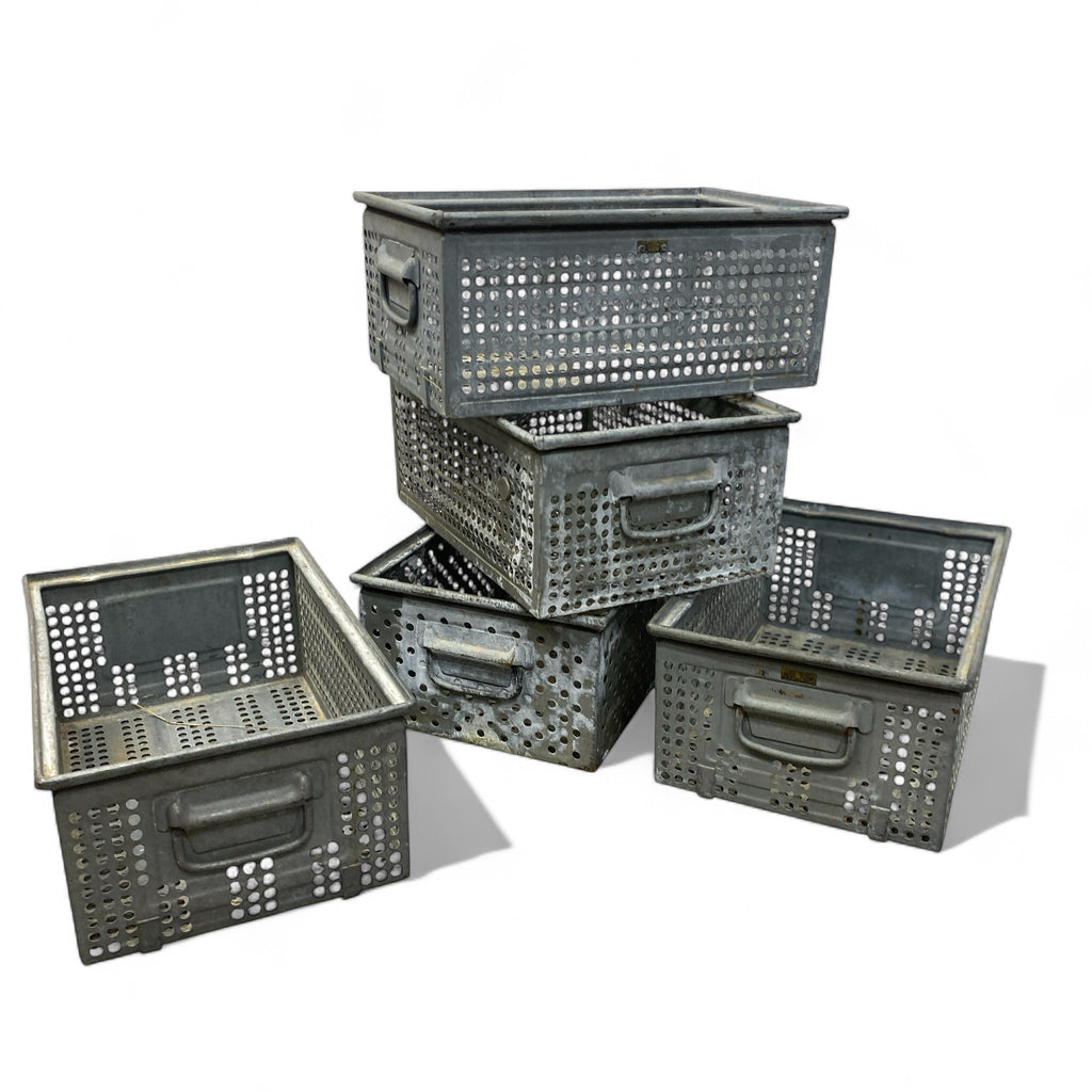 Industrial Metal Storage Crates Stackable 40s