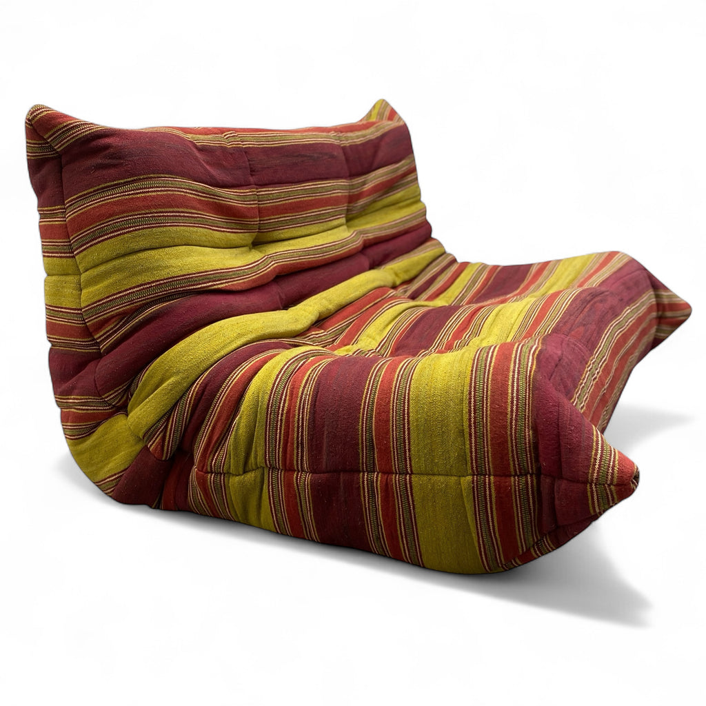 double button back striped togo sofa