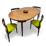 Load image into Gallery viewer, Extended Oval Dining Table Danish Teak Green Chairs
