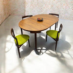 Load image into Gallery viewer, Room Set Extended Dining Table Green Chairs Teak Dining Table 
