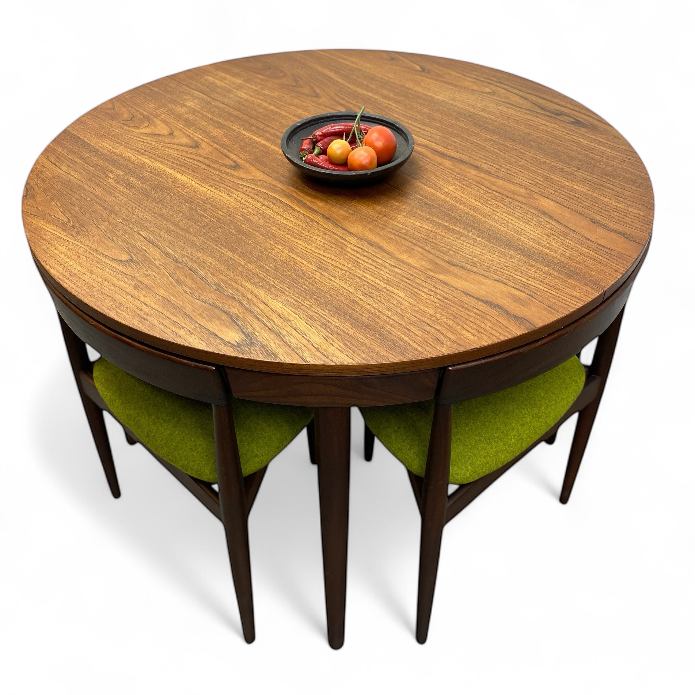 Danish Teak Hans Olsen Extending Dining Table & Chairs Frem Rojle