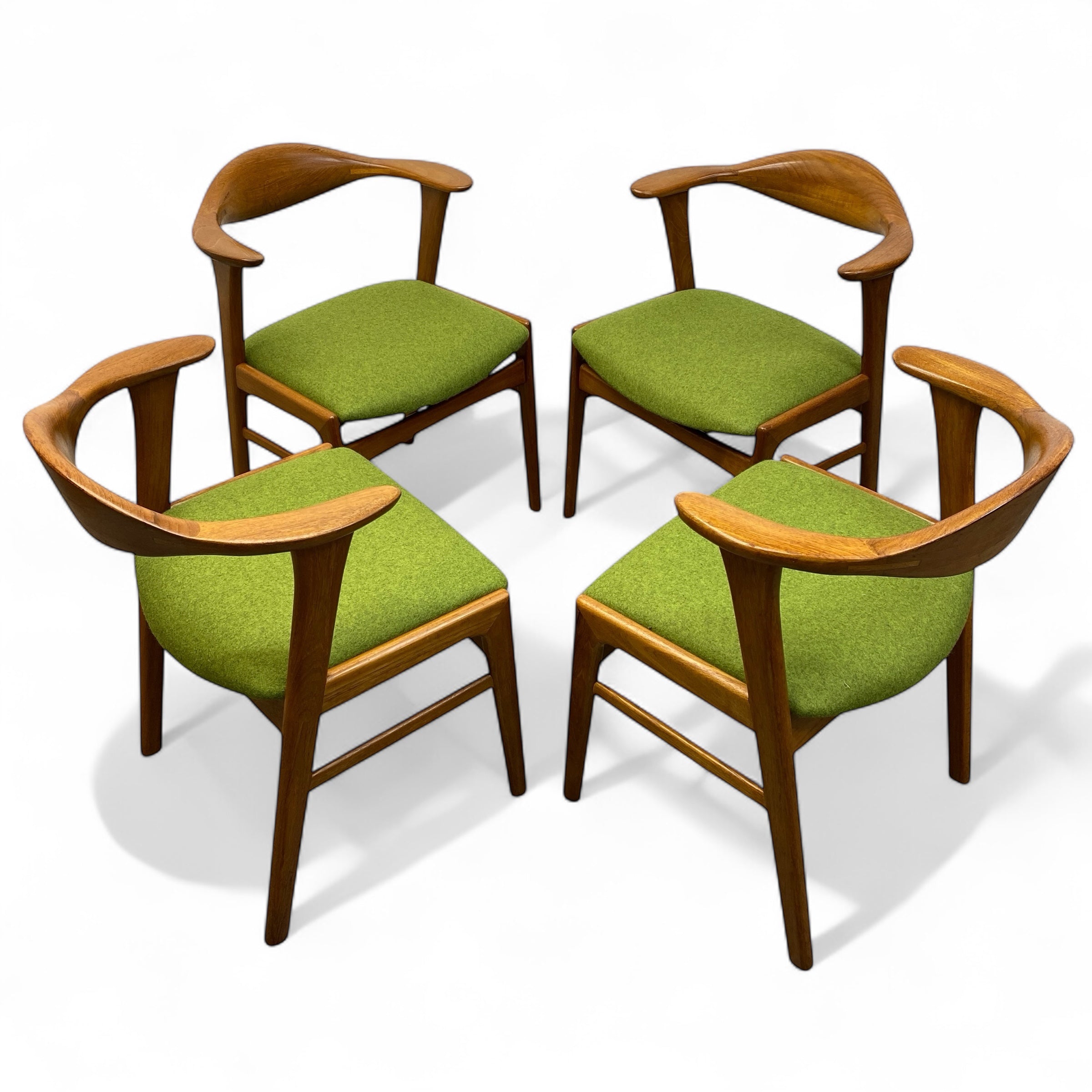 Midcentury Erik Kirkegaard Teak Dining Chairs Model 49