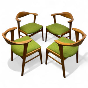 Midcentury Erik Kirkegaard Teak Dining Chairs Model 49