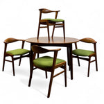 Load image into Gallery viewer, Dining table set with four chairs on a white background
