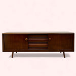 Load image into Gallery viewer, Wooden sideboard with a minimalist design on a white background
