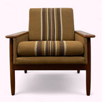Load image into Gallery viewer, Brown armchair with striped pattern on a white background
