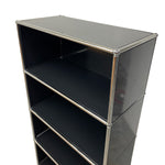 Load image into Gallery viewer, Black metal shelf with silver edges on a white background
