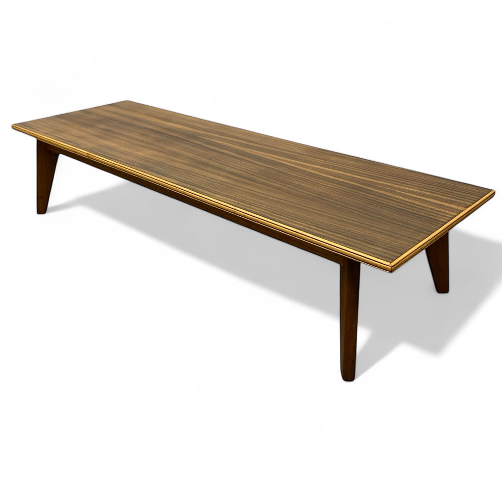 Wooden coffee table on a white background