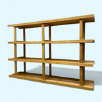 Load image into Gallery viewer, Wooden shelf with four shelves on a light blue background
