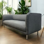 Load image into Gallery viewer, Gray sofa in a room with plants and a light blue wall
