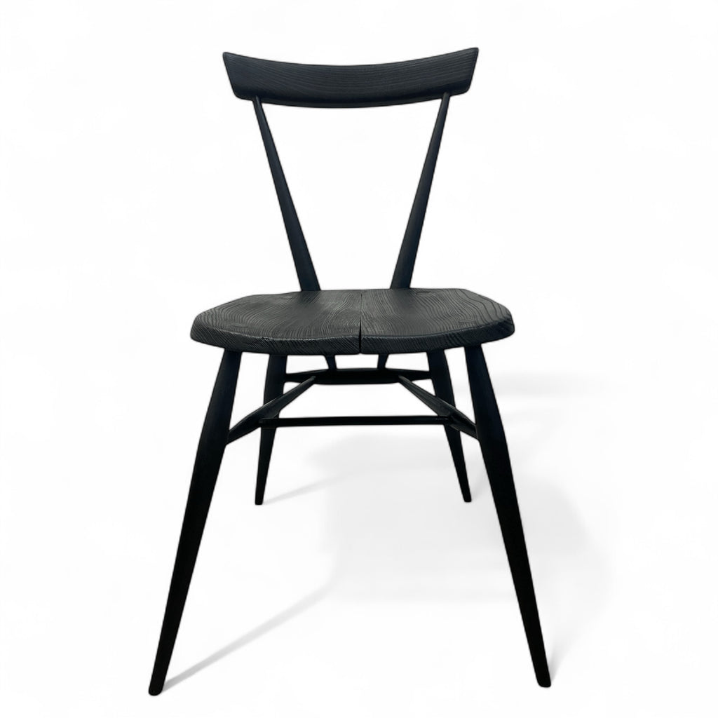 Black wooden chair on a white background