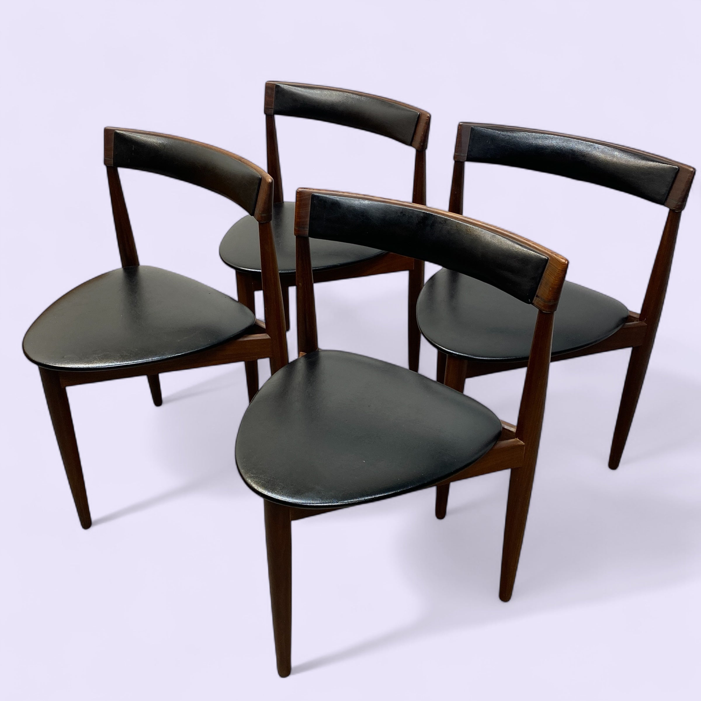 Dining Chairs Hans Olsen Frem Rojle 60s Vinyl Teak