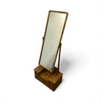 Load image into Gallery viewer, Wooden standing mirror with wavy wood grain design on a white background
