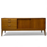 Load image into Gallery viewer, Wooden sideboard with drawers and a door on a white background
