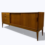 Load image into Gallery viewer, Wooden sideboard with drawers and a door on a white background
