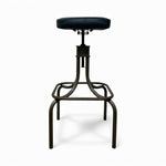 Load image into Gallery viewer, Black adjustable stool with a round seat on a white background
