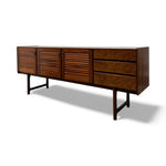 Load image into Gallery viewer, Wooden sideboard with LOUVRE DOORS on a white background
