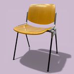Load image into Gallery viewer, Wooden chair with metal legs on a purple background
