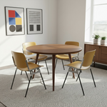 Load image into Gallery viewer, Dining room with a wooden table and chairs in a modern interior setting.
