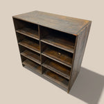 Load image into Gallery viewer, Wooden bookshelf with multiple shelves on a beige background
