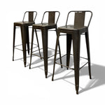 Load image into Gallery viewer, Three metal bar stools  on a white background
