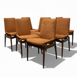 Load image into Gallery viewer, SIX TERRACOTTA DINING CHAIRS WITH WOODEN LEGS

