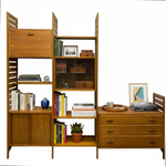 Load image into Gallery viewer, WALL UNIT WITH BOOKS PLANTS AND ORNAMENTS
