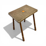 Load image into Gallery viewer, Small table with a textured surface and wooden legs on a white background
