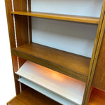 Load image into Gallery viewer, Wooden bookshelf with a white shelf inside, on a plain background
