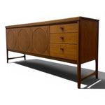 Load image into Gallery viewer, Wooden sideboard with circular designs on a white background
