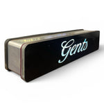 Load image into Gallery viewer, Neon sign with 'Gents' text on a black background
