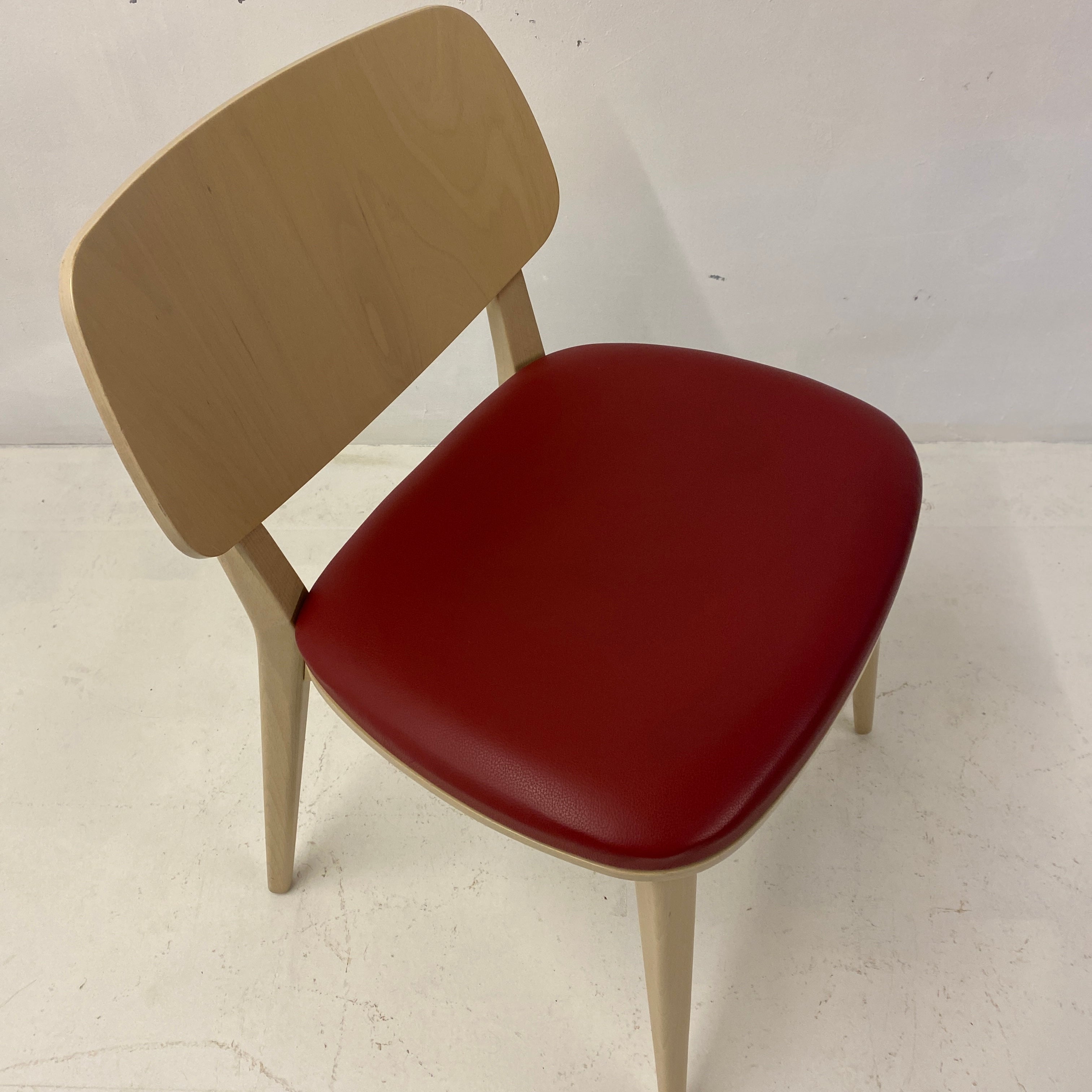 Red vinyl chair
