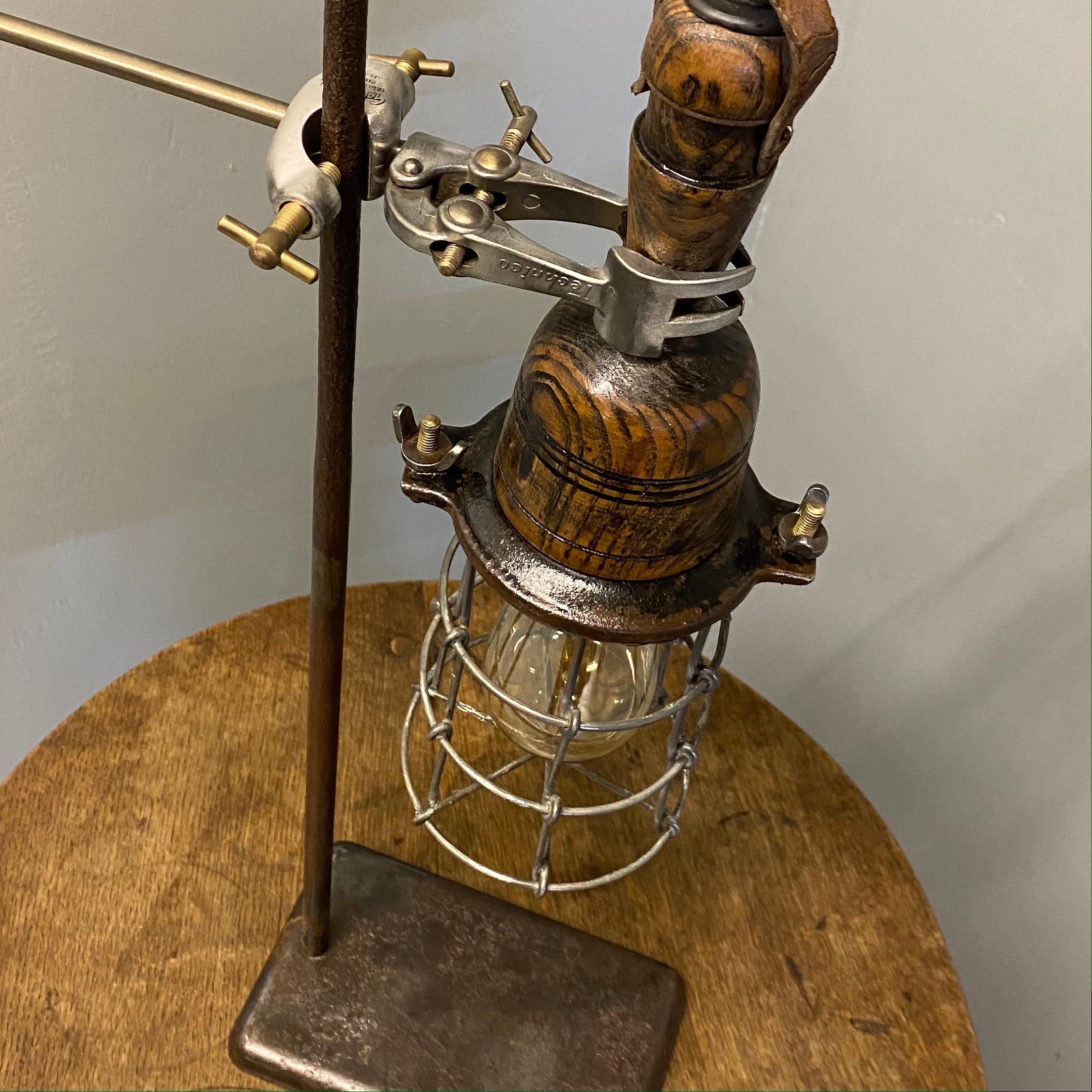 Caged desk lamp